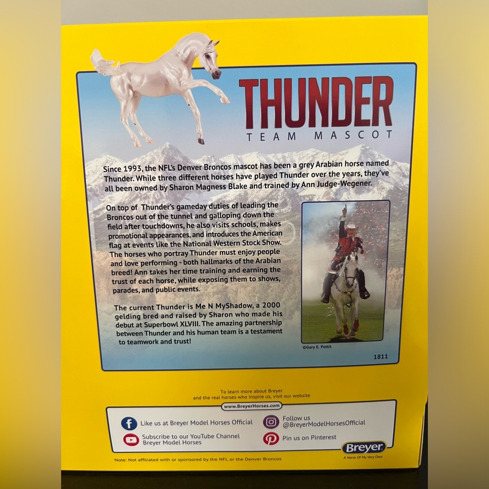 Breyer Thunder #1811 Denver Broncos Team Mascot New in Box - Picture 8 of 13